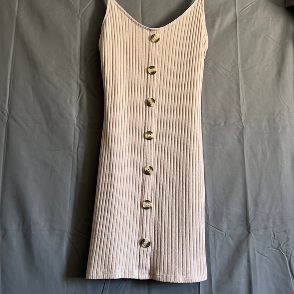 A beige cute going out dress